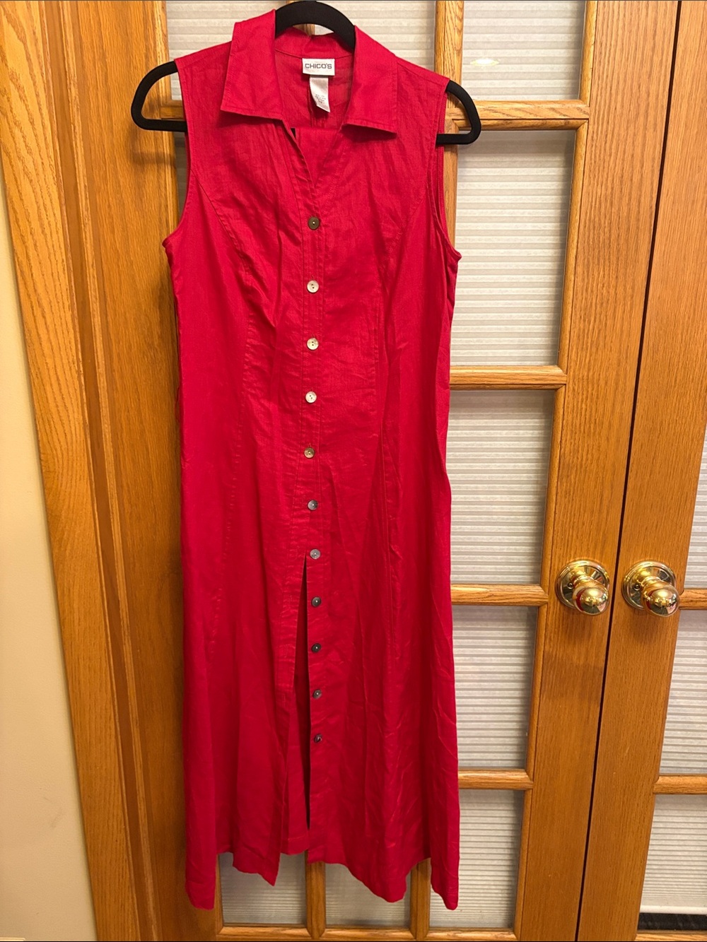 EUC Chico's 1 Sleeveless Linen Dress